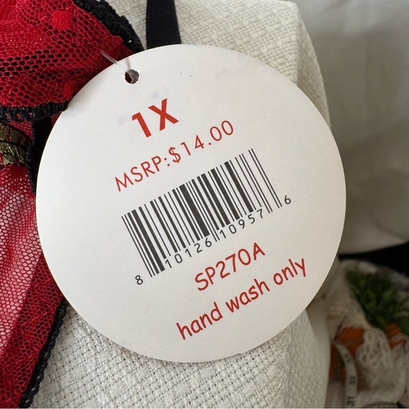 Red and Black Floral Embroidered Thong Panties from Splendies Size 1X - Picture 5 of 10